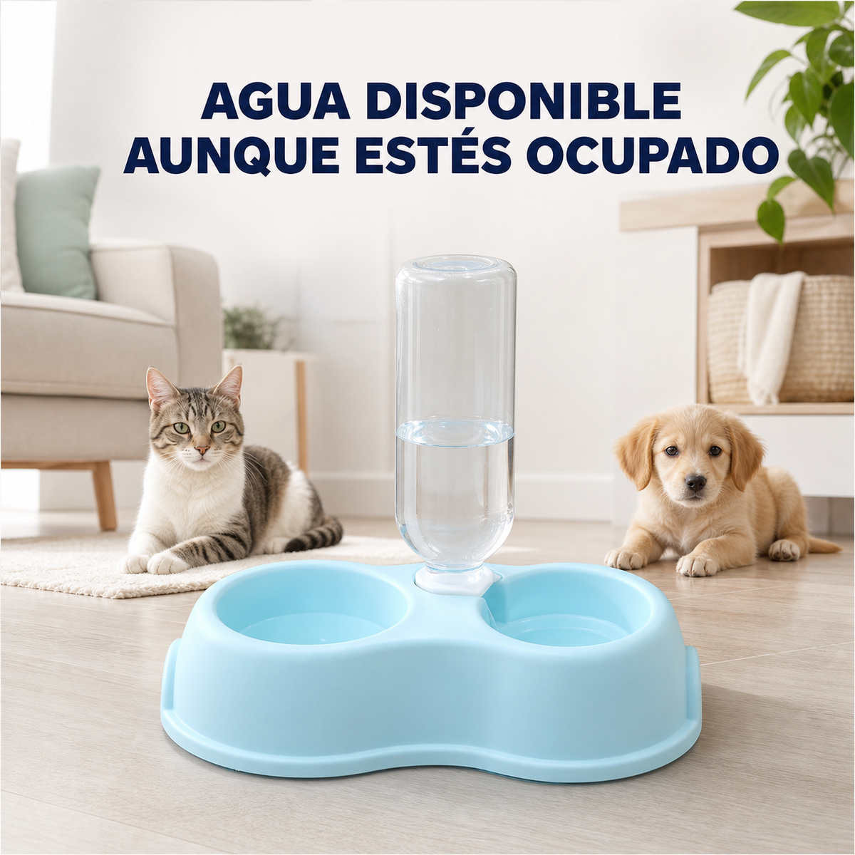 Comedero 2 en 1 con dispensador de agua por gravedad